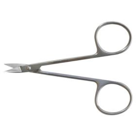Scissors BR Surgical Wilmer-Converse 4 Inch Length Surgical Grade Stainless Steel NonSterile Finger Ring Handle Angled Sharp Tip / Sharp Tip