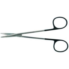 Strabismus Scissors BR Surgical SuperCut Baby Metzenbaum 4-1/4 Inch Length Surgical Grade Stainless Steel NonSterile Finger Ring Handle Curved Blunt Tip / Blunt Tip