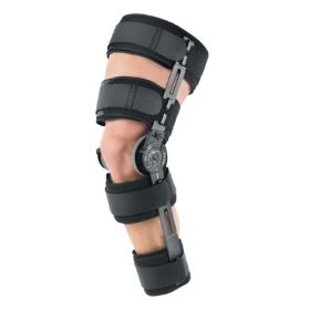 Hinged Knee Brace Breg Post-Op Lite One Size Fits Most Wraparound / Hook and Loop Strap Closure Long Left or Right Knee