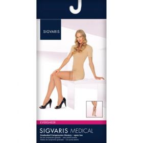 SIGVARIS 782NO Womens Eversheer Open Toe Thigh High-Small Short-Caf