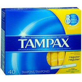 Tampon Tampax Regular Absorbency Cardboard Applicator Individually Wrapped