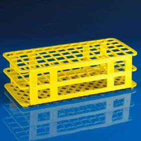 Stacking Test Tube Rack Globe Scientific 456500 Series 60 Place 15 to 17 mm Tube Size Yellow 2-4/5 X 4-1/8 X 9-3/5 Inch