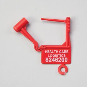 Padlock seals, consecutively numbered, red, case