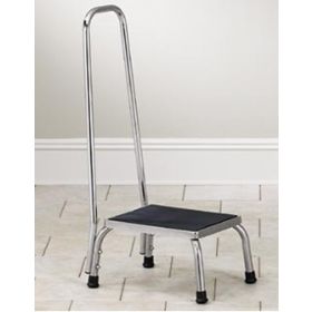 Step Stool with Handrail 1-Step Stainless Steel 9 Inch Step Height