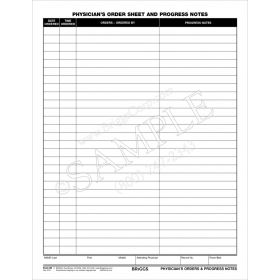 Physicians Orders Sheet and Progress Notes Form