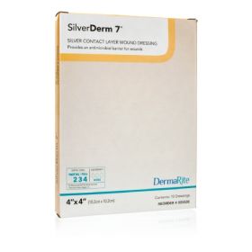 Silver Wound Contact Layer Dressing SilverDerm7 4 X 4 Inch Square Sterile