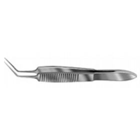 Capsulorhexis Forceps Bausch+Lomb Utrata 3-1/4 Inch Length Stainless Steel NonSterile NonLocking Thumb Handle Angled Fine Tip