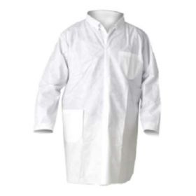 Lab Coat KleenGuard A20 White Large Knee Length Disposable