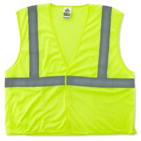 Safety Vest GloWear 8210HL Class 2 2X-Large / 3X-Large Lime Green 4 Pockets Unisex