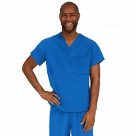 PerforMAX Unisex Reversible V-Neck Scrub Top with 2 Pockets, Royal Blue, Size 5XL, Angelica Color Code