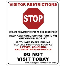 Visitor Restrictions Removable Wall Vinyl  
