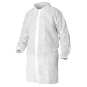 Lab Coat KleenGuard A10 White Large Knee Length Disposable