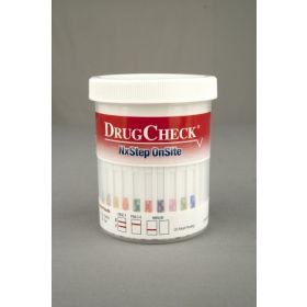 Drugs of Abuse Test DrugCheck NxStep OnSite 10-Drug Panel with Adulterants AMP, BAR, BZO, COC, mAMP/MET, MTD, OPI, OXY, PCP, THC, (CR, GL, NI, OX, pH, SG) Urine Sample 25 Tests
