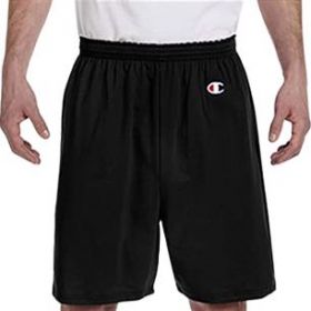 Champion 100%-Cotton Gym Shorts, Black, Size S