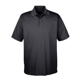 Short-Sleeve 100% Polyester Cool and Dry Mesh Pique Polo Shirt, Men's, Black, Size M