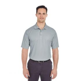 Long-Sleeve 100% Polyester Polo Shirt, Unisex, Gray, Size 3XL