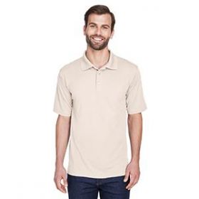 Cool and Dry Men's Mesh Pique Short-Sleeve Polo Shirt, Size XL, Stone