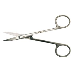 Dental Scissors BR Surgical Goldman-Fox 5-1/8 Inch Length Surgical Grade Stainless Steel NonSterile Finger Ring Handle Curved Sharp Tip / Sharp Tip