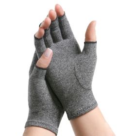 Arthritis Gloves IMAK Compression Open Finger Large Over-the-Wrist Length Hand Specific Pair Lycra / Cotton