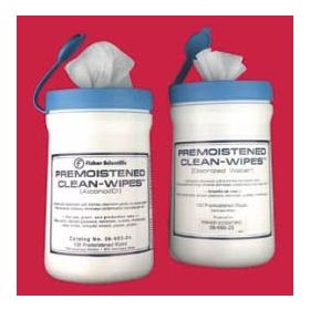 Fisherbrand Clean-Wipes Surface Disinfectant Cleaner Premoistened Wipe 100 Count Canister Disposable Alcohol Scent NonSterile 831108