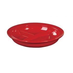 3-Compartment Divided Plate, Red