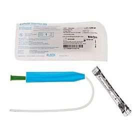 Intermittent Catheter Kit FloCath Quick Closed System / Straight 14 Fr. Without Balloon Hydrophilic Coated Silicone