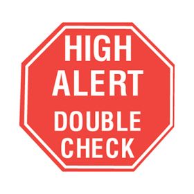 High alert double check labels