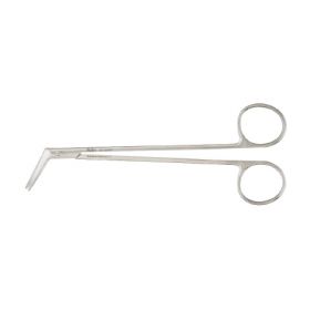 Vascular Scissors Miltex DeBakey-Potts 6-1/4 Inch Length OR Grade German Stainless Steel NonSterile Finger Ring Handle 60 Angled Blunt Tip / Blunt Tip