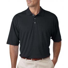 Men's Short-Sleeve Cool and Dry Sport Polo Shirt, Black, Size 6XL
