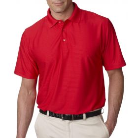 Men's Cool and Dry Elite Tonal Stripe Performance Polo Shirt, Red, Size 2XL