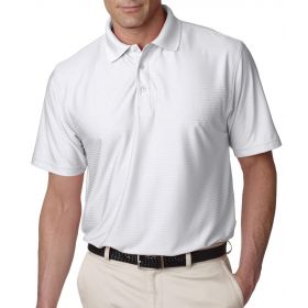 Men's Cool and Dry Elite Tonal Stripe Performance Polo Shirt, White, Size 2XL