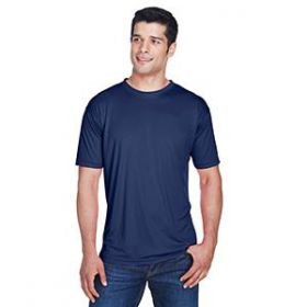 UltraClub Men's Cool and Dry Sport Performance Interlock T-Shirt, Navy, Size L