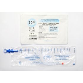 Intermittent Catheter Tray Cure Catheter Closed System / Straight Tip 16 Fr. Without Balloon