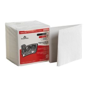 Task Wipe Brawny Industrial Medium Duty White NonSterile Double Re-Creped 12-1/2 X 13 Inch Disposable