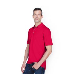 100% Polyester Cool and Dry Stain-Release Performance Polo Shirt, Men's, Red, Size L