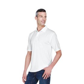 100% Polyester Cool and Dry Stain-Release Performance Polo Shirt, Men's, White, Size M