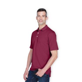 100% Polyester Cool and Dry Stain-Release Performance Polo Shirt, Men's, Wine, Size 2XL
