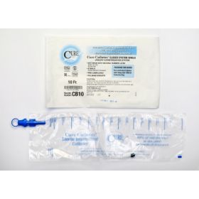 Intermittent Catheter Kit Cure Catheter Closed System / Straight Tip 10 Fr. Without Balloon