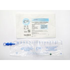 Intermittent Catheter Tray Cure Catheter Closed System / Straight Tip 14 Fr. Without Balloon