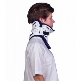 Rigid Cervical Collar Miami J Preformed Adult Super Short One-Piece / Trachea Opening 1 Inch Height 10 to 20 Inch Neck Circumference