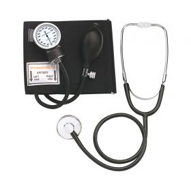 Reusable Aneroid / Stethoscope Set HealthSmart 33 to 43 cm Large Adult Cuff Single Head General Exam Stethoscope Pocket Aneroid
