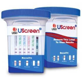 Drugs of Abuse Test UScreen 12-Drug Panel with Adulterants AMP, BAR, BZO, COC, mAMP/MET, MDMA, MOP, MTD, OXY, PCP, TCA, THC, (CR, pH, SG) Urine Sample 25 Tests