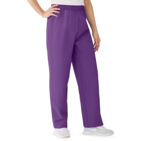 AngelStat Women's Elastic Waist Scrub Pants with Drawstring, Size XS, Purple