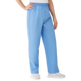 AngelStat Women's Elastic Waist Scrub Pants with Drawstring, Size XL, Ceil Blue