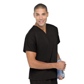 Scrub Shirt Small Black 1 Pocket Short Sleeves Unisex