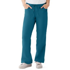 PerforMAX Women's Modern Fit Boot-Cut Scrub Pants with 2 Pockets, Caribbean Blue, Size XL-Tall