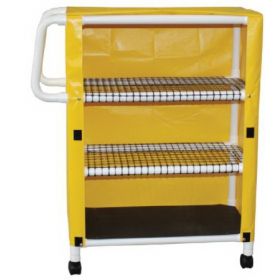 3 Shelf Linen Cart with Cover 300 Series 3TW Caster 100 lbs. 3 Ventilated Shelves 20 X 32 Inch