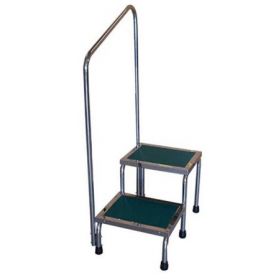 Step Stool with Handrail MRI 2-Steps Steel 8-1/2 / 8 Inch Step Height