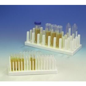 Full View Test Tube Rack Scienceware 80 Place 10 to 13 mm Tube Size White 2-1/2 X 3-1/3 X 9 Inch