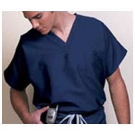 Scrub Shirt Medium Navy Blue 1 Pocket Short Cap Sleeves Unisex